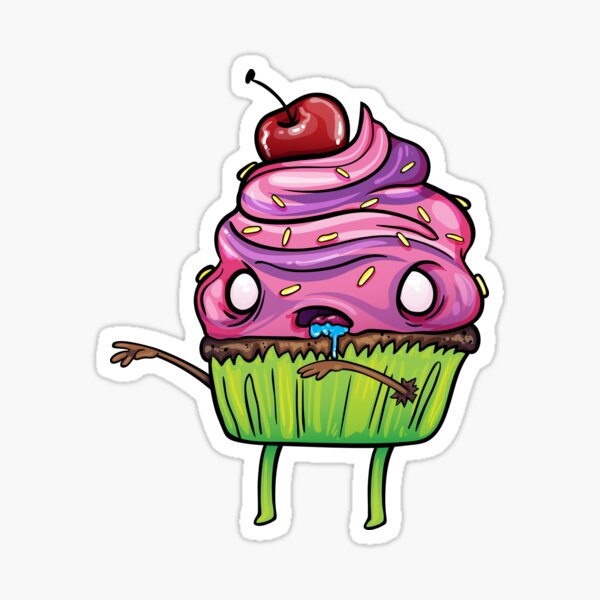 Pink Cupcake zombie Sticker