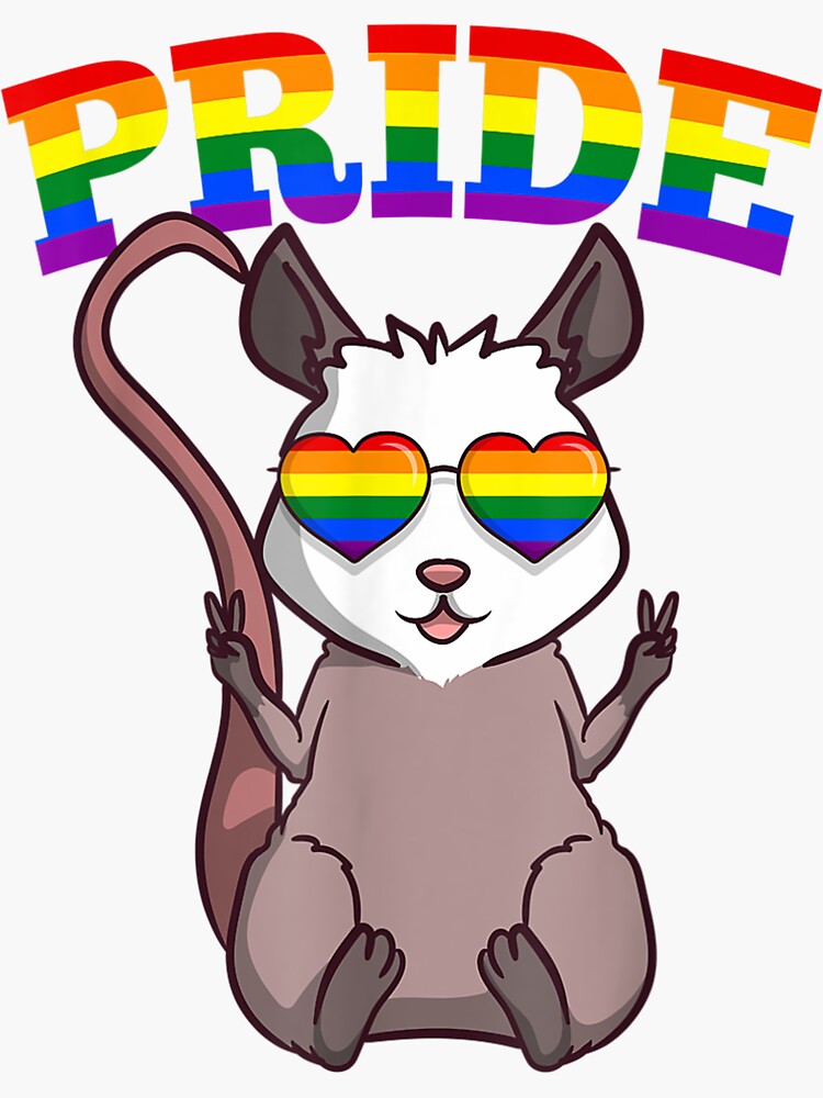 Lgbt Possum Gay Pride Rainbow Lgbtq Cute Opossum Sticker For Sale By Janelamico Redbubble