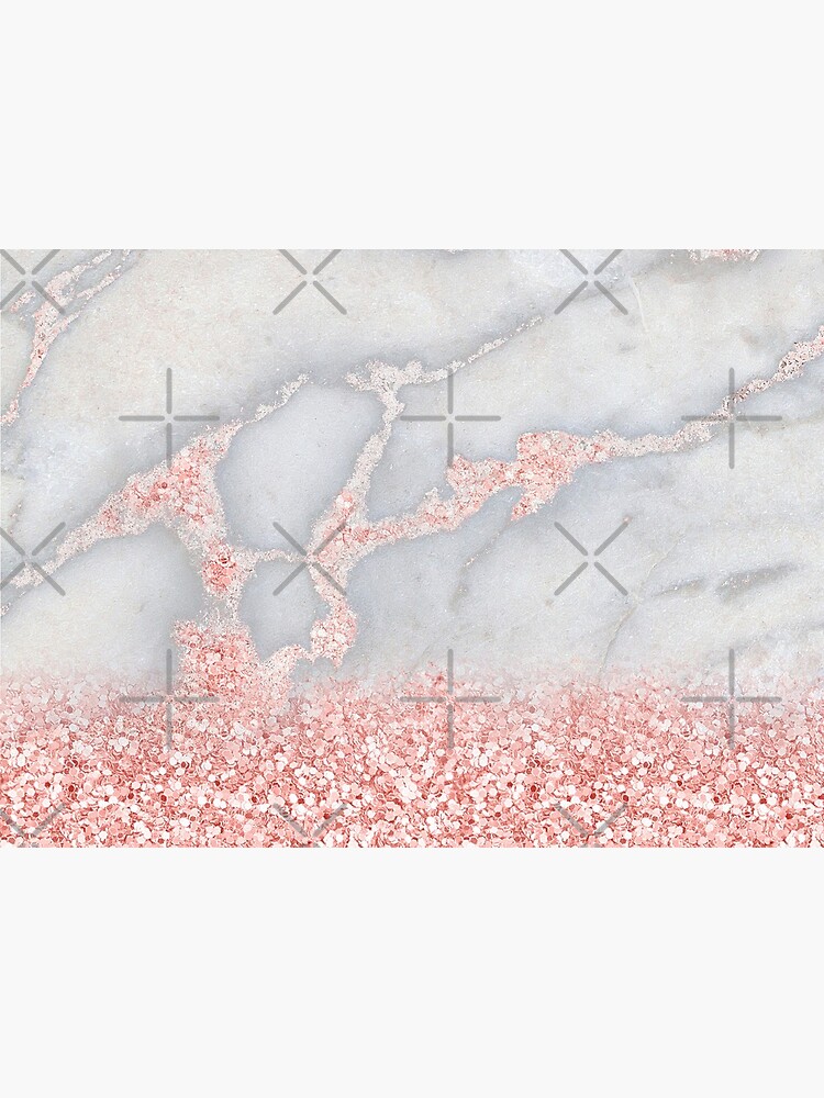 Rosegold Glitter Pink Sparkle Faux Marble by MysticMarble