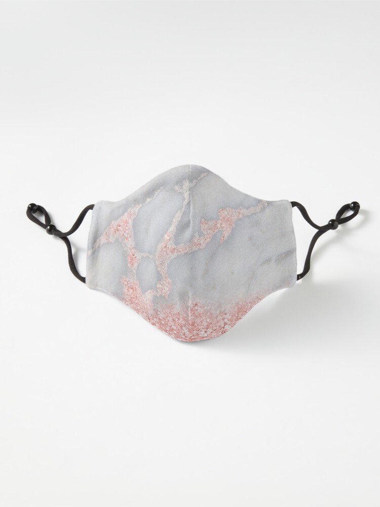 Alternate view of Rosegold Glitter Pink Sparkle Faux Marble Mask