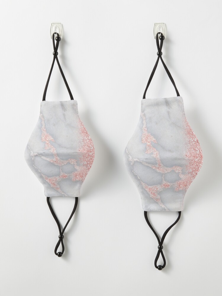 Alternate view of Rosegold Glitter Pink Sparkle Faux Marble Mask
