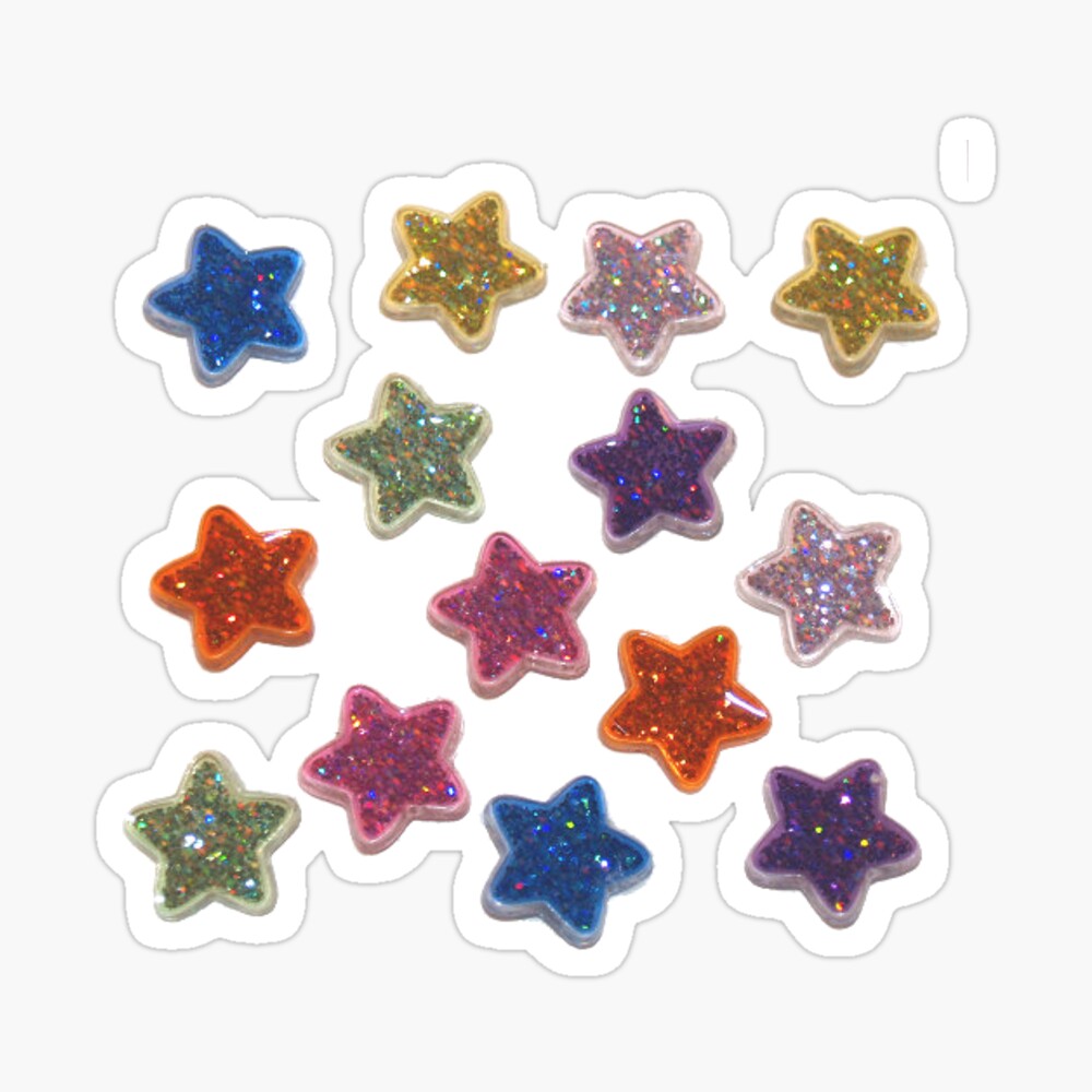 Y2k Ins Style Millennium Style Glitter Stars Stickers Hot - Temu