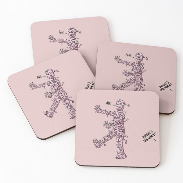 Item preview, Funny Pink Mummy Escaping Her Child Digital Illustration designed and sold by AlmightyClaire.