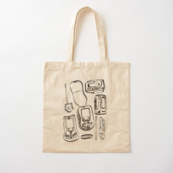 Retro tech - Pagers and Palm Pilots Cotton Tote Bag