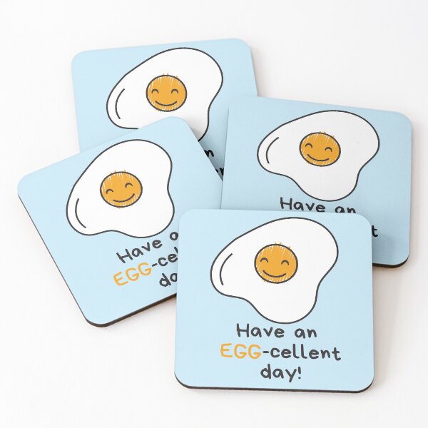 Item preview, Have an EGG-cellent day! Happy cute lazy egg, fried egg fun design. designed and sold by milkasweet.