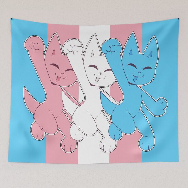 Item preview, Trans gummy/cat pride flag designed and sold by FluffRave.