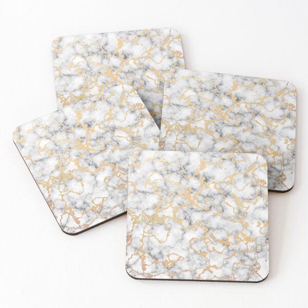 Item preview, White Marble with Golden Threads designed and sold by Dyrk Wyst Redbubble Shop.