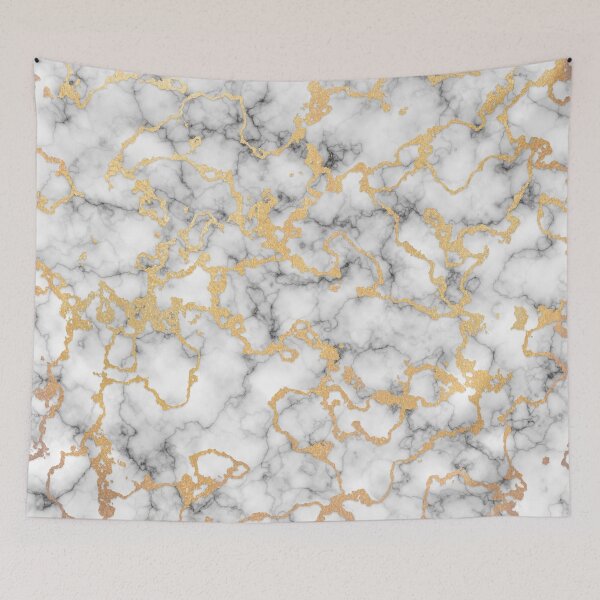 Item preview, White Marble with Golden Threads designed and sold by Dyrk Wyst Redbubble Shop.