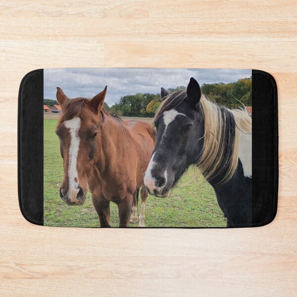 Item preview, Black and brown horses on a farm designed and sold by sword-snobby.