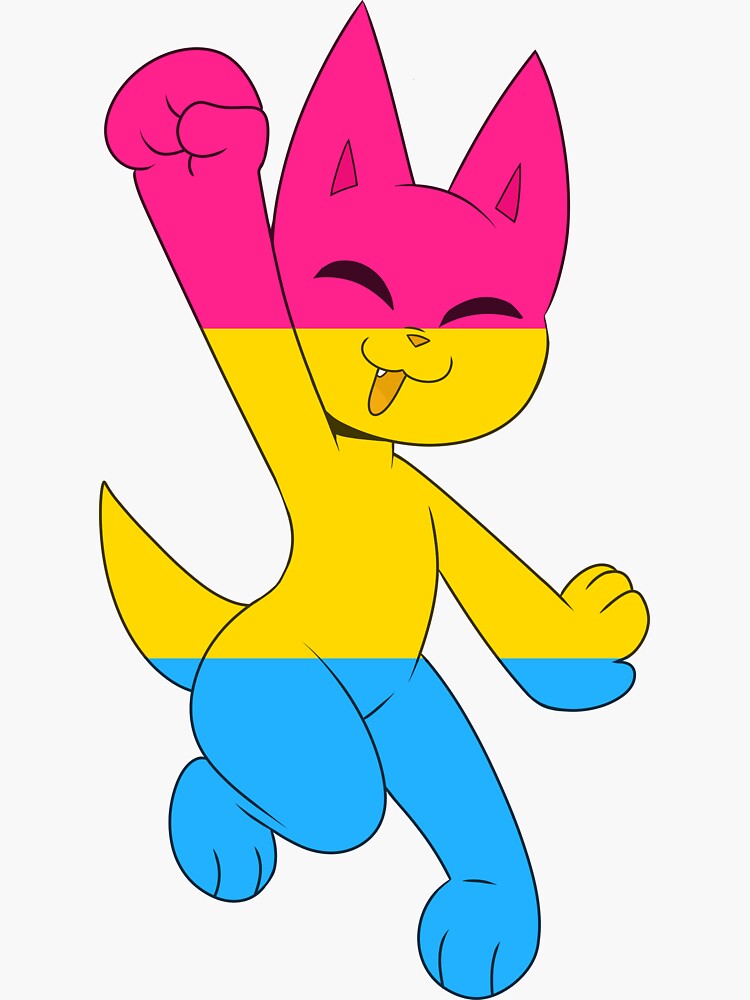 Pansexual Pride Flag Cat Sticker Sticker For Sale By Fluffrave Redbubble 4765