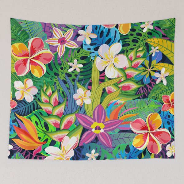Item preview, Colorful Tropical Summer Flowers designed and sold by Vector Scout Lab.