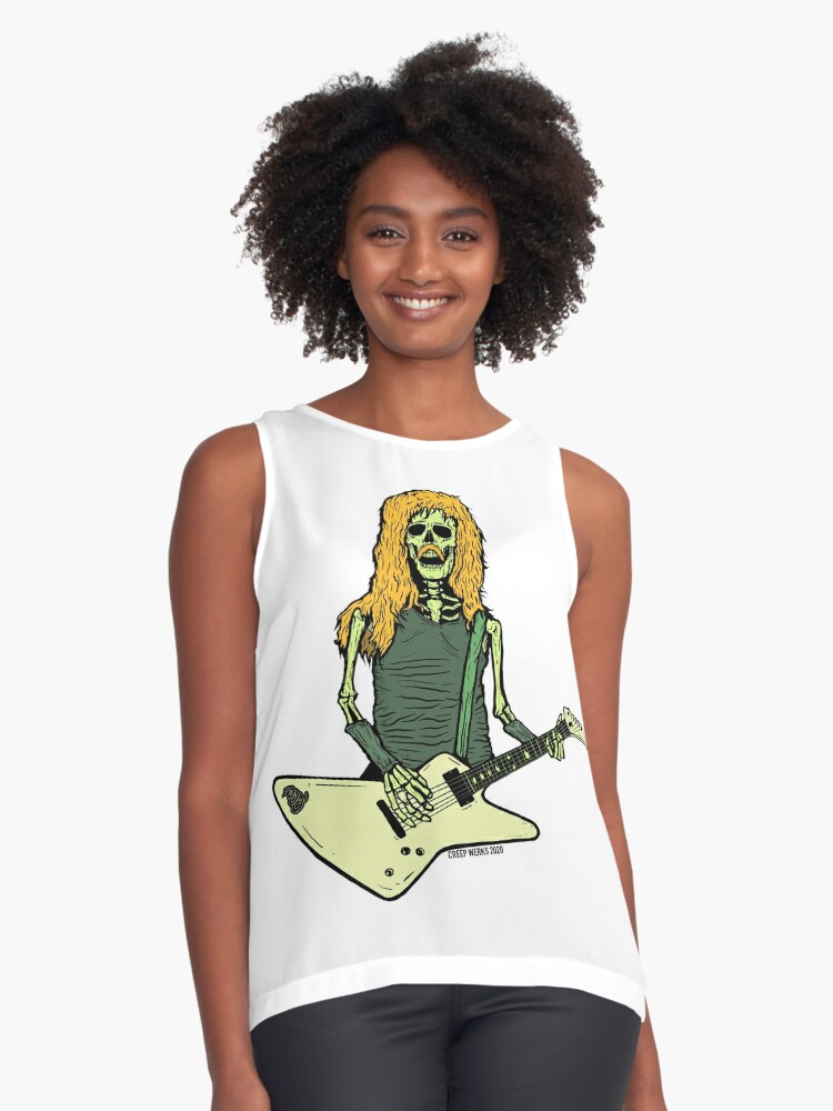 Blusa sin mangas «Esqueleto James Hetfield Metallica tocando la guitarra»  de maroonbeard | Redbubble