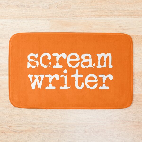 Item preview, scream writer in white on pumpkin orange designed and sold by TeaRoseWriter.