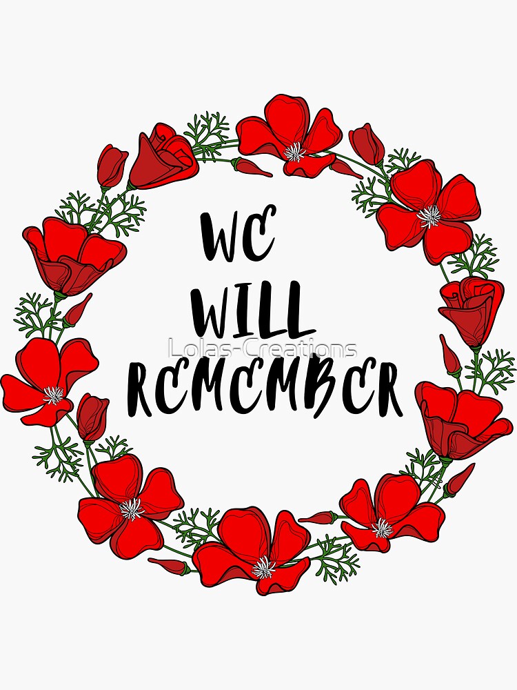 Discover Remembrance Day Poppy Wreath Sticker