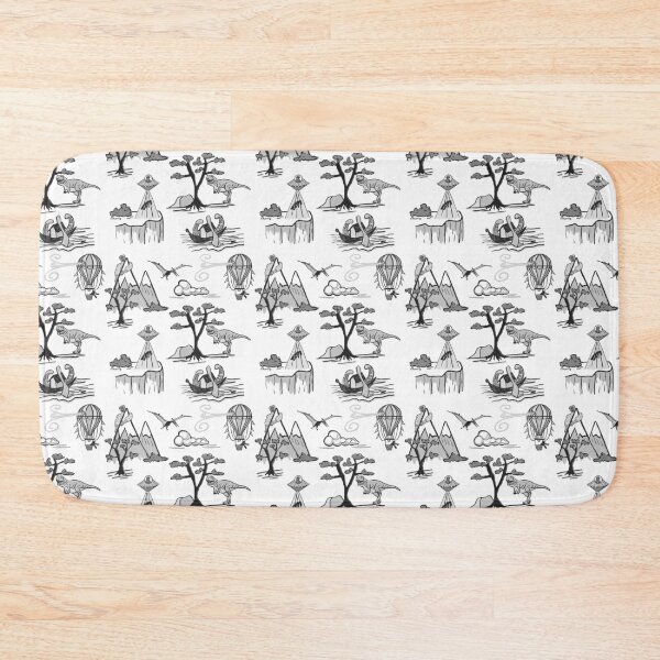 Item preview, Bad Day Toile pattern in Traditional Black and White designed and sold by Quick Brown Fox Canada.
