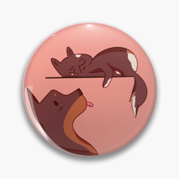 Item preview, Doberman Pup and Kitty in peach designed and sold by CoffeePandaArt.