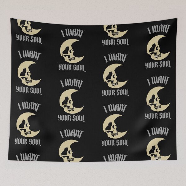 Item preview, Skull on Moon I Want Your Soul Halloween 2020 designed and sold by aronia.