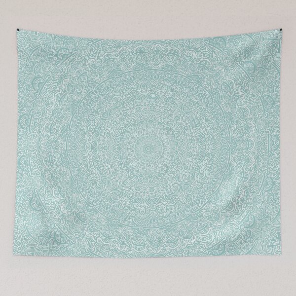 Item preview, The Most Detailed Intricate Mandala Design Pattern (Blue Green Seafoam) Zentangle designed and sold by AEJdesign.
