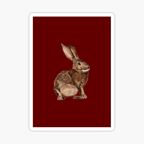Rabbit on Red - Artwork and Pattern Sticker