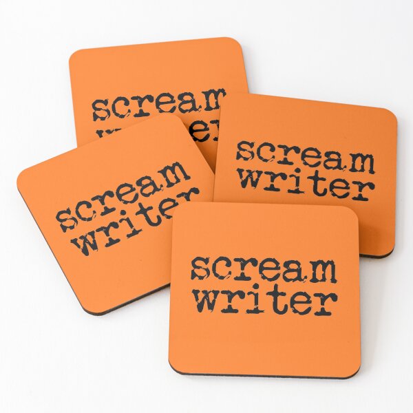 Item preview, scream writer in black on pumpkin orange designed and sold by TeaRoseWriter.