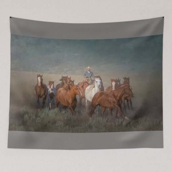 Item preview, Dusty Cowboy Galloping Horses designed and sold by BerryvineImage.