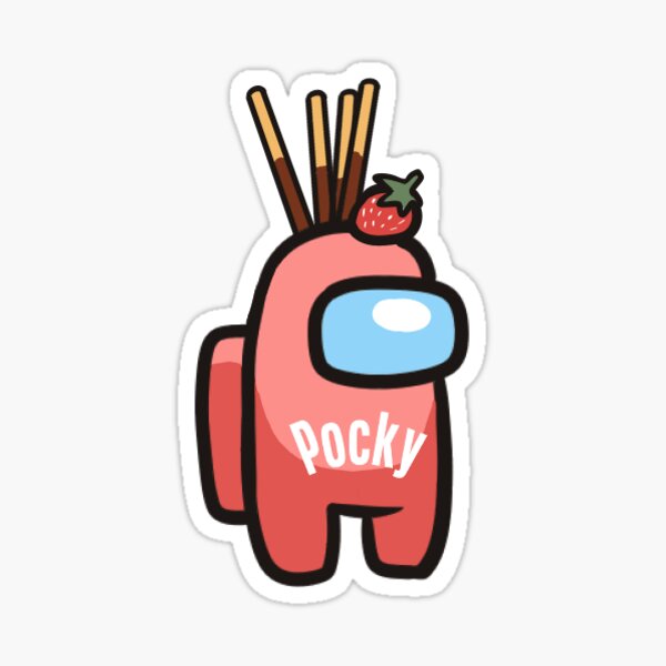  Pocky Among  Us  Sticker  by Claireychen Redbubble 