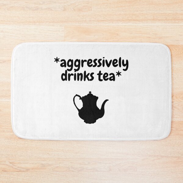Item preview, Aggressively Drinks Tea Teapot Black designed and sold by LuckyKermit.