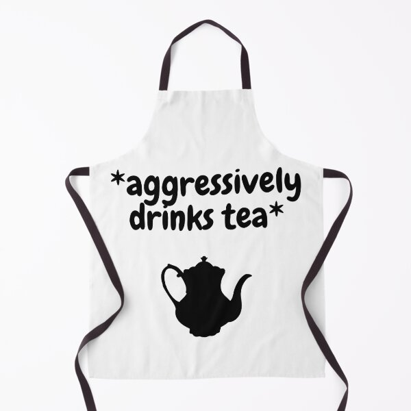 Item preview, Aggressively Drinks Tea Teapot Black designed and sold by LuckyKermit.