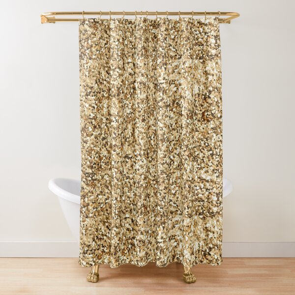 Beautiful Sequin Shower Curtain Shining Stripe Holiday Bathroom