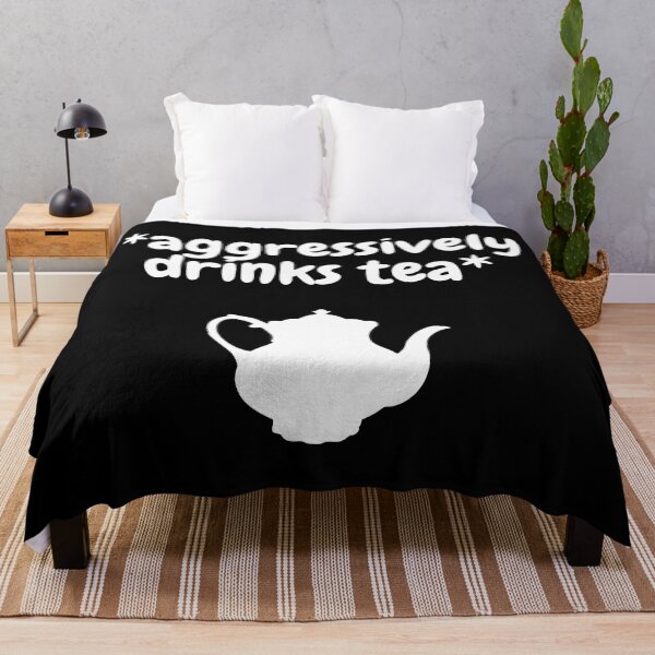 Item preview, Aggressively Drinks Tea Teapot White designed and sold by LuckyKermit.