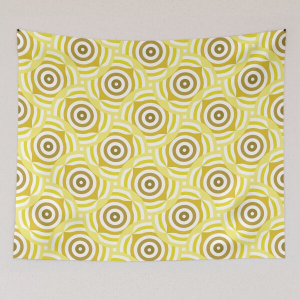 Item preview, Leafy Circles Geometric Pattern – Yellow designed and sold by RoguePatterns.