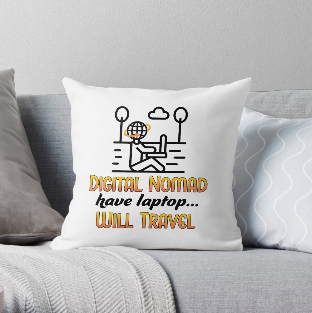 Digital Nomad. Throw Pillow
