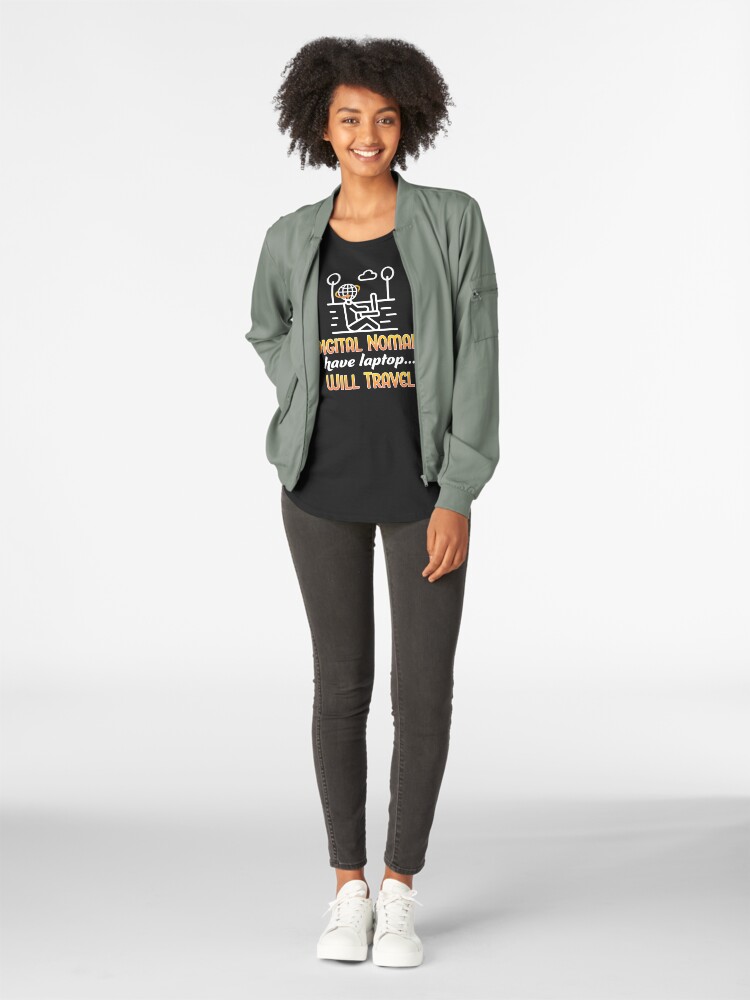 Alternate view of Digital Nomad. Premium Scoop T-Shirt
