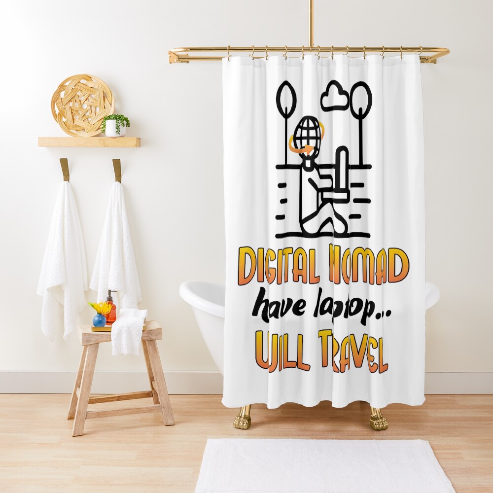 Digital Nomad. Shower Curtain