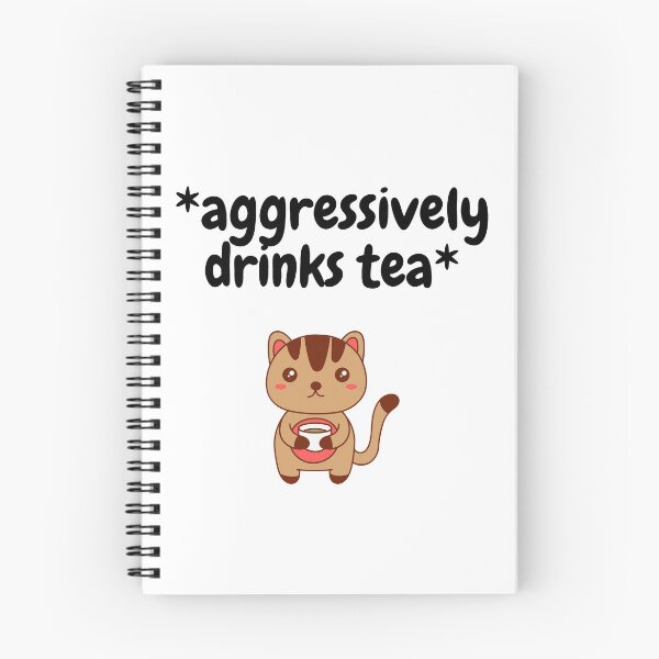 Item preview, Aggressively Drinks Tea Kitty designed and sold by LuckyKermit.