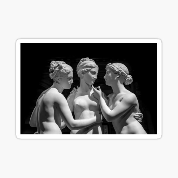 Aperçu de l'œuvre The Tree Graces (1842) du sculpteur Bertel Thorvaldsen créée et vendue par Paolo Modena Photography    -   Fine Italian Art.