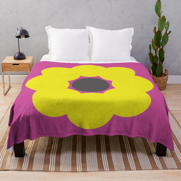 Item preview, Yellow, Pink and Grey Minimalist Flower Pattern designed and sold by RhubarbMyrtle.