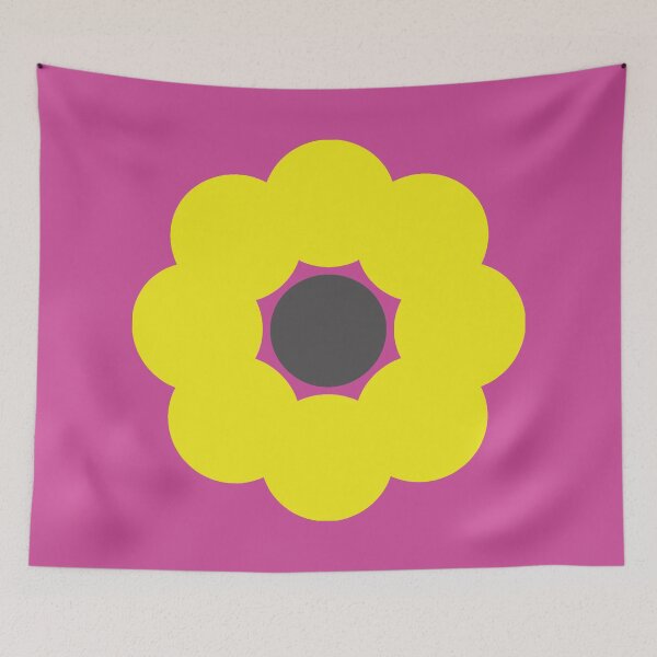 Item preview, Yellow, Pink and Grey Minimalist Flower Pattern designed and sold by RhubarbMyrtle.