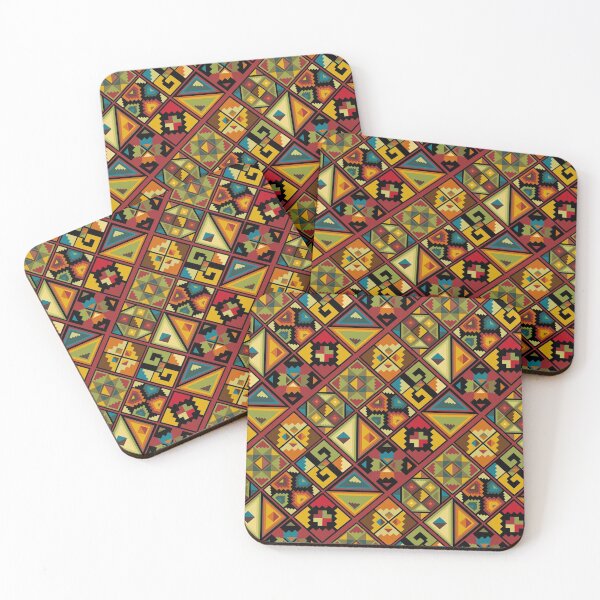 Traditional Folklore Native Indian Pattern Coasters (Set of 4)