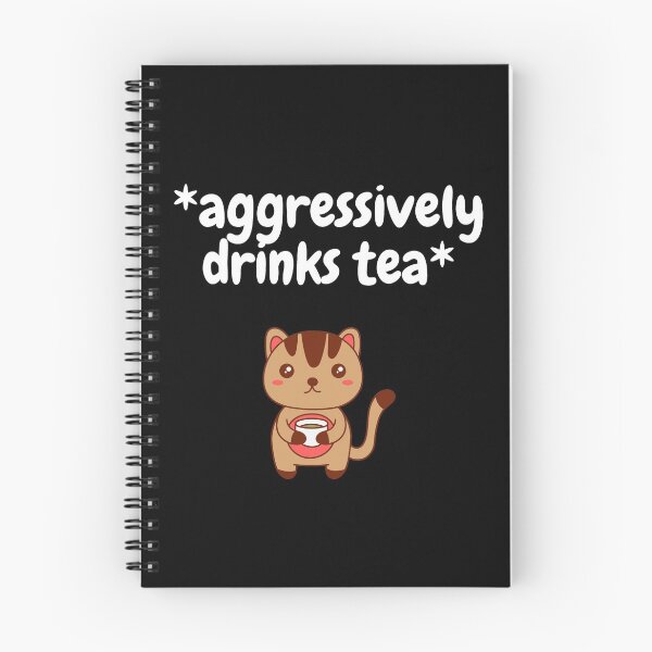 Item preview, Aggressively Drinks Tea Kitty In Black designed and sold by LuckyKermit.
