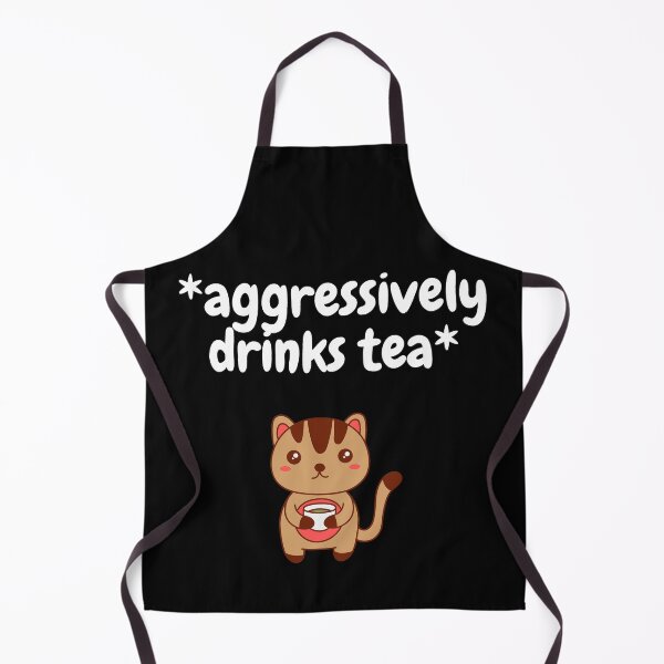 Item preview, Aggressively Drinks Tea Kitty In Black designed and sold by LuckyKermit.