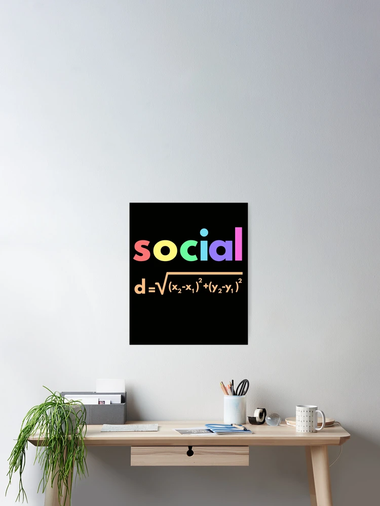 Thumbnail 2 of 3, Poster, Social Distance Formula Math designed and sold by 30.Dec.