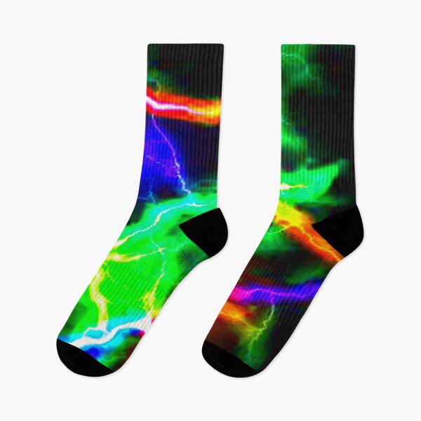 Item preview, Shocking Neon Green Blue Orange on Black designed and sold by mwagie.
