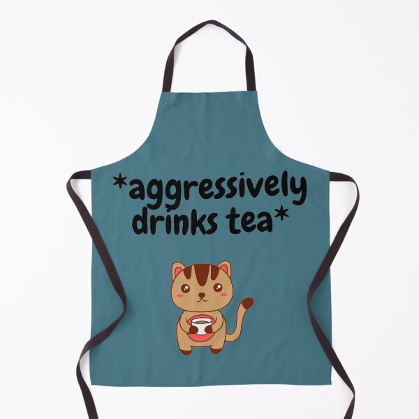 Item preview, Aggressively Drinks Tea Kitty In Blue designed and sold by LuckyKermit.