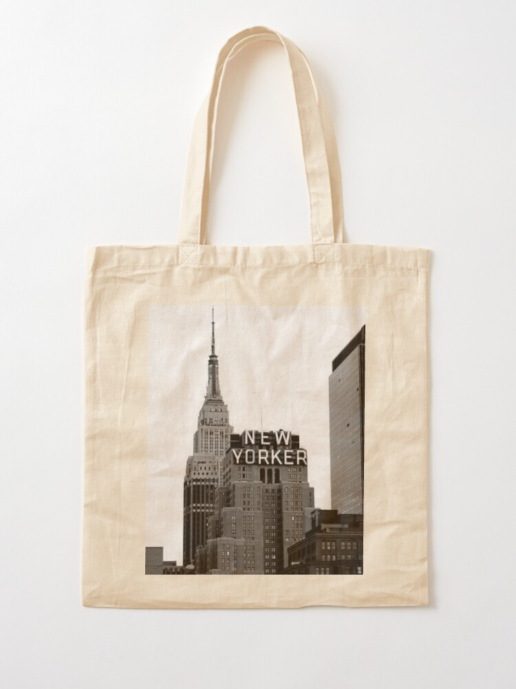 New York City Skyline NYC 100% Cotton Canvas Natural Tote 