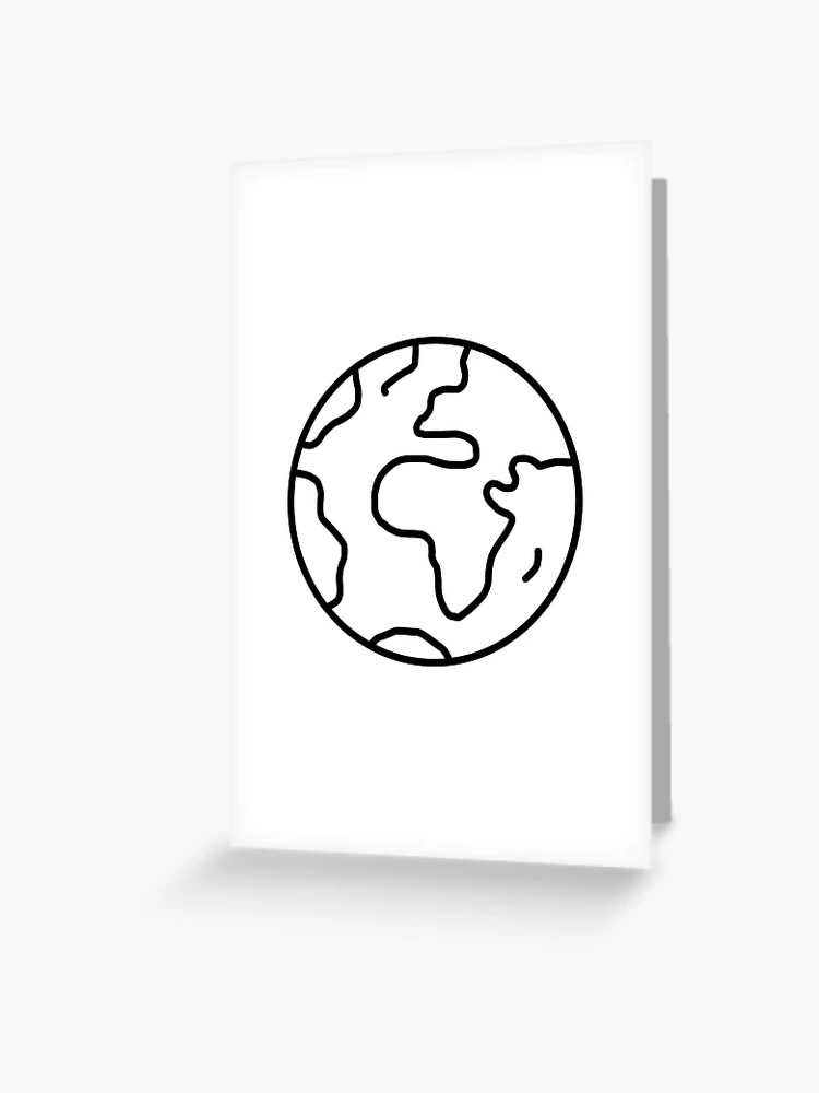 La Terre en dessin noir et blanc Carte de v ux