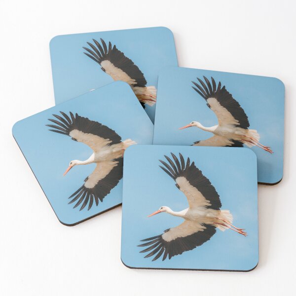 Item preview, European White Stork Flies In Blue Sky With Its Wings Spread Out. designed and sold by GrishkaBruev.