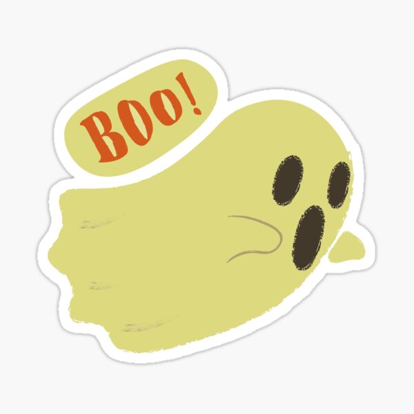 Boo Ghost Halloween Scare Sticker For Sale By Theverygudmemes Redbubble