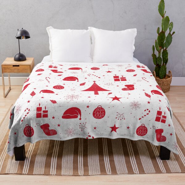 Item preview, Awesome Festive Magical Christmas Tree and Decorations Patterns - White designed and sold by lipemo.