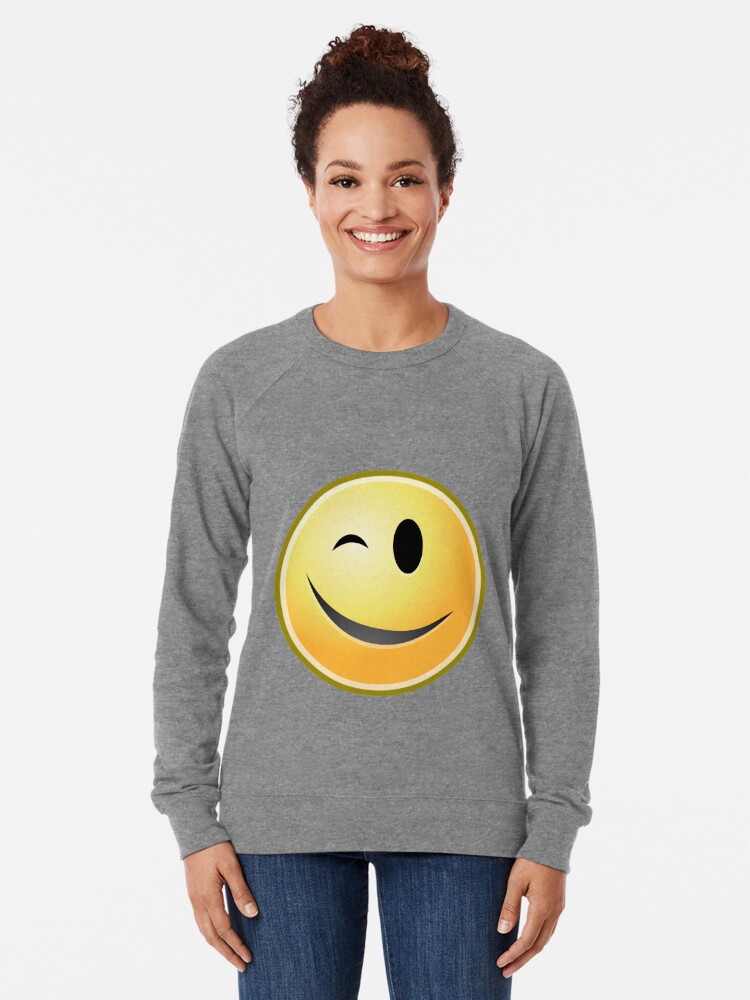 Alternate view of Wink Smiley Yellow Lightweight Sweatshirt